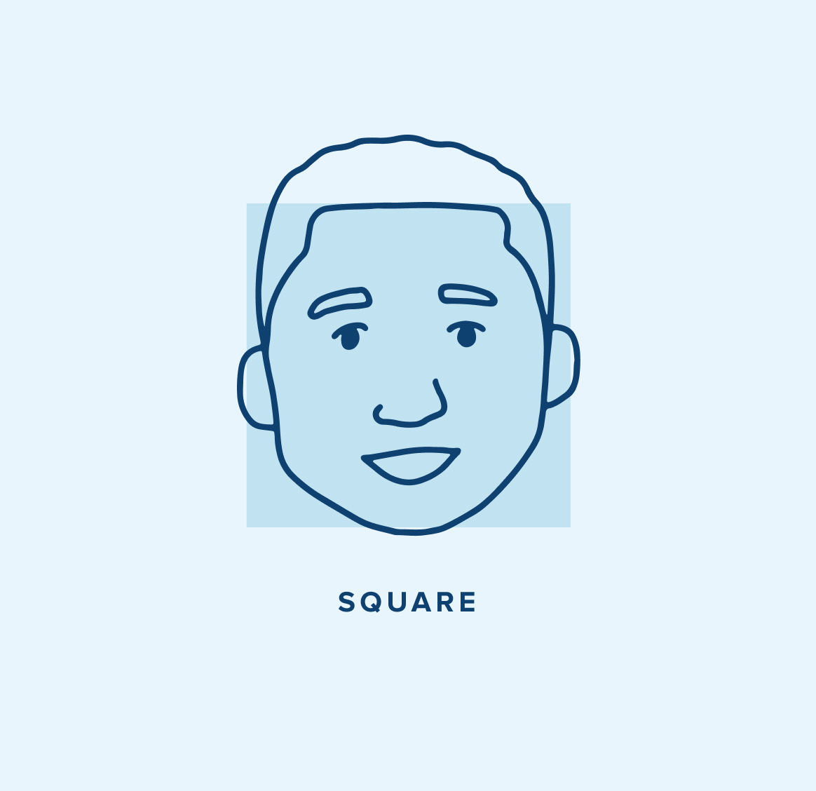 Illustration of a square face shape