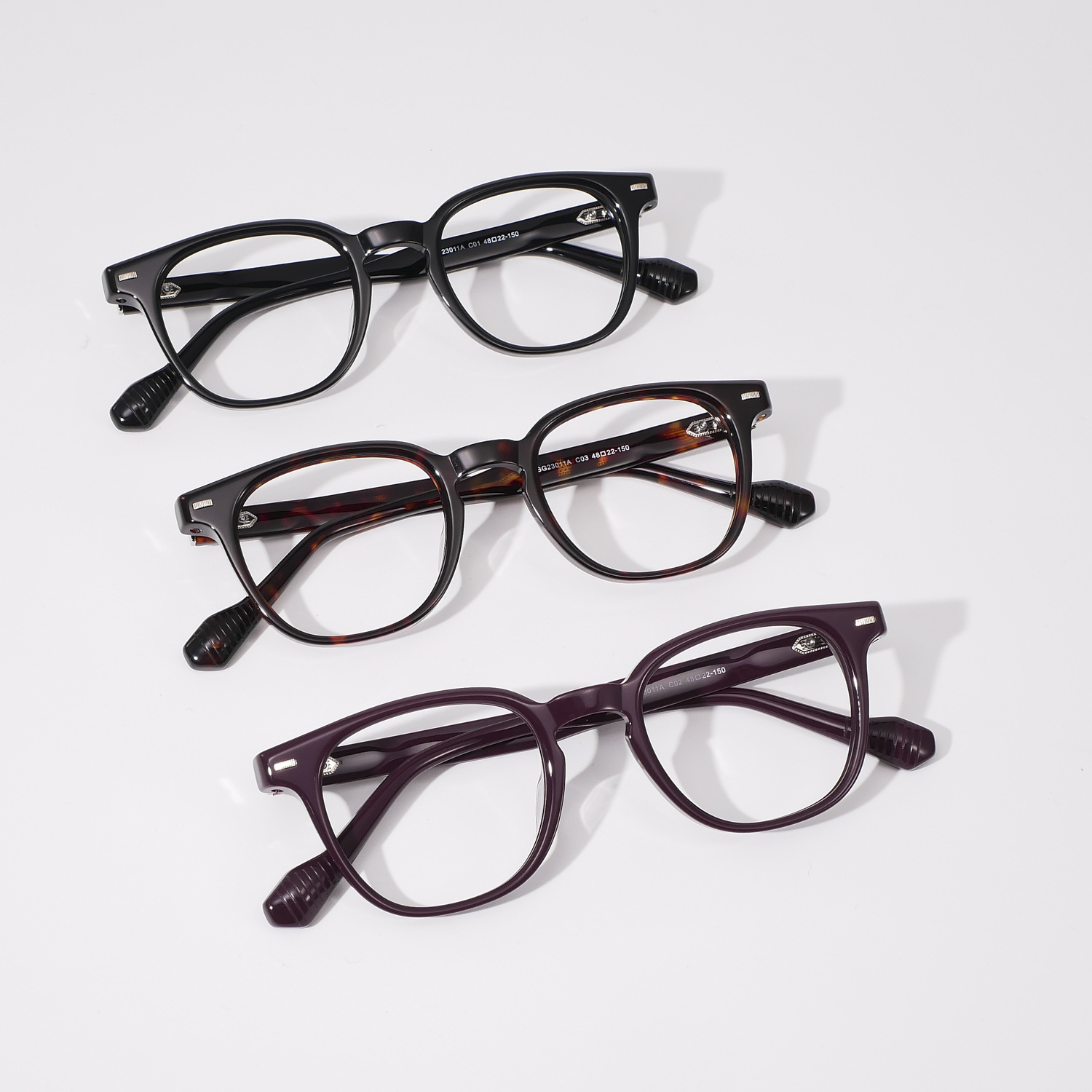 designer-acetate-eyewear-frame-classic-round-oem-factory V23011 - Image 3