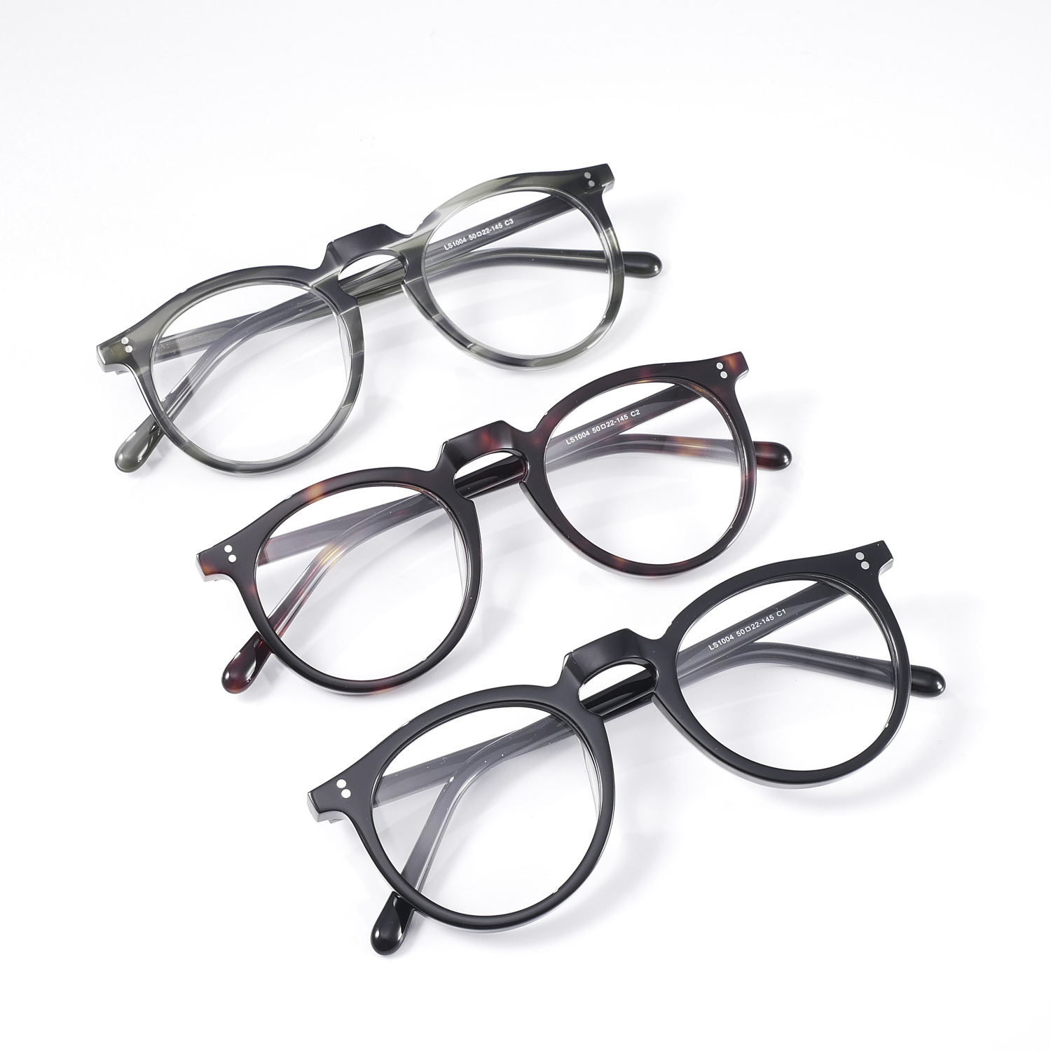 vintage-acetate-optical-frames-round-style-wholesaler V1004 - Image 3